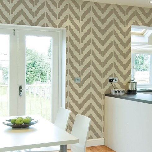 Ikat Zig-zag Stencil - reusable stencil patterns for walls just like wallpaper - DIY decor