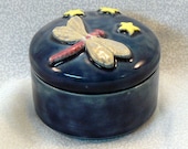 Ceramic Keepsake Box - Starry Night Dragonfly
