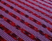 Plum Crazy-Purple and Plum Striped Afghan/Blanket - C96