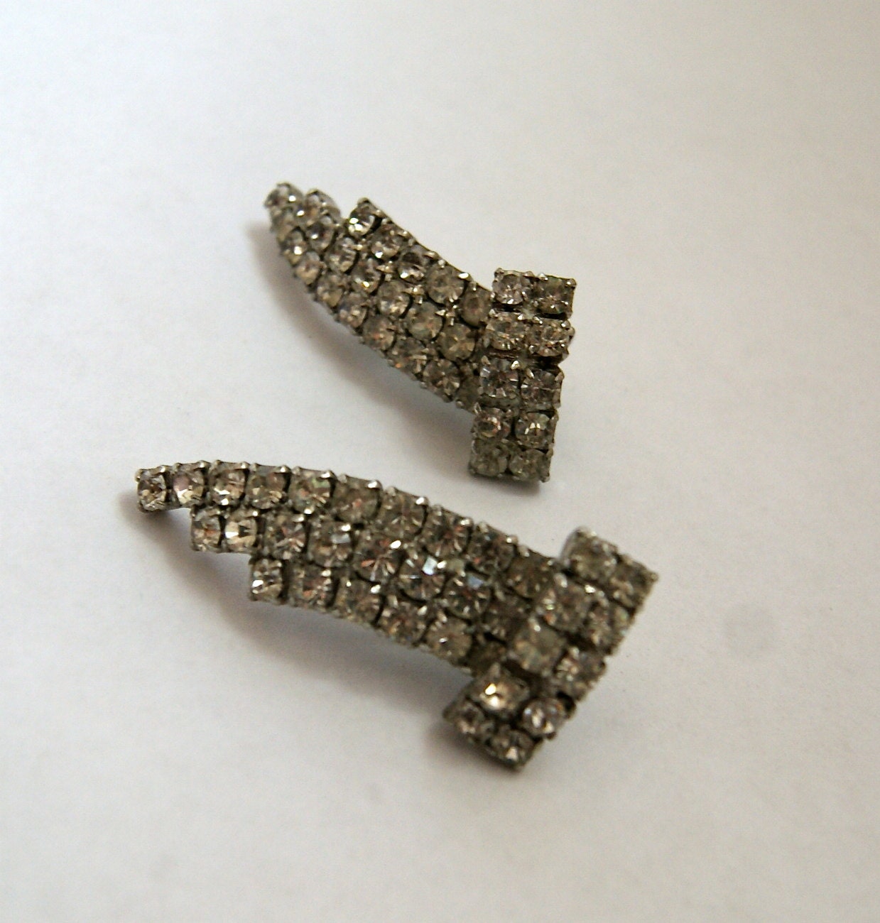 Elegant Rhinestone Earrings - Vintage - JV