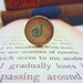 Initial ring. Hand stamped initial. Silver toned adjustable ring. Pale polka dot background. Fun custom best friend gift.