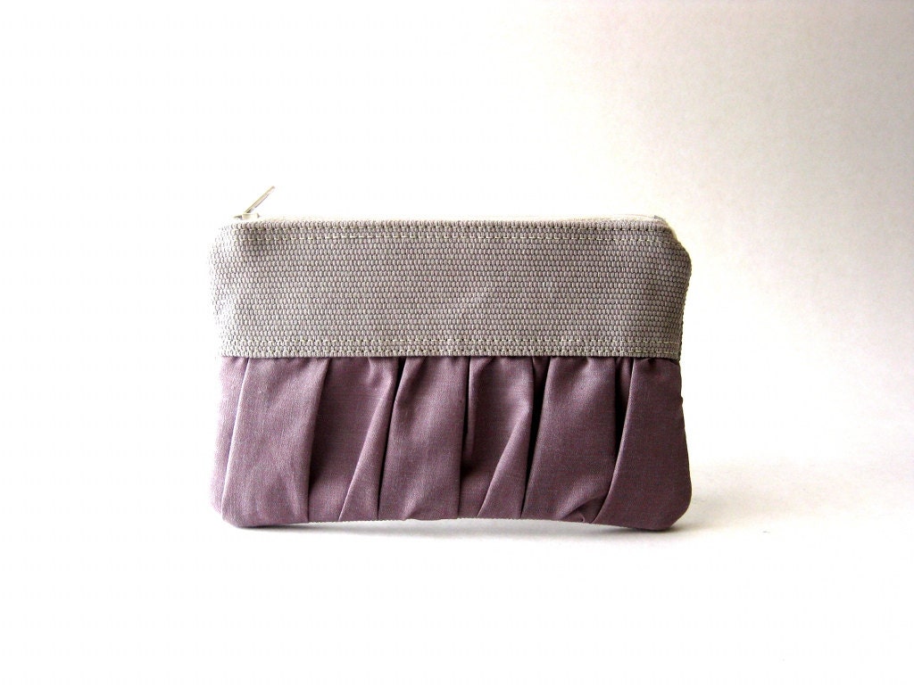 Coin purse, zipper pouch, gadget case - The True Romantic Coin Purse in lavender / dark lavender