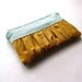 The True Romantic Coin Purse in light blue - gray / honey gold - mustard