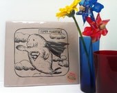 Super Manatee Lino Print