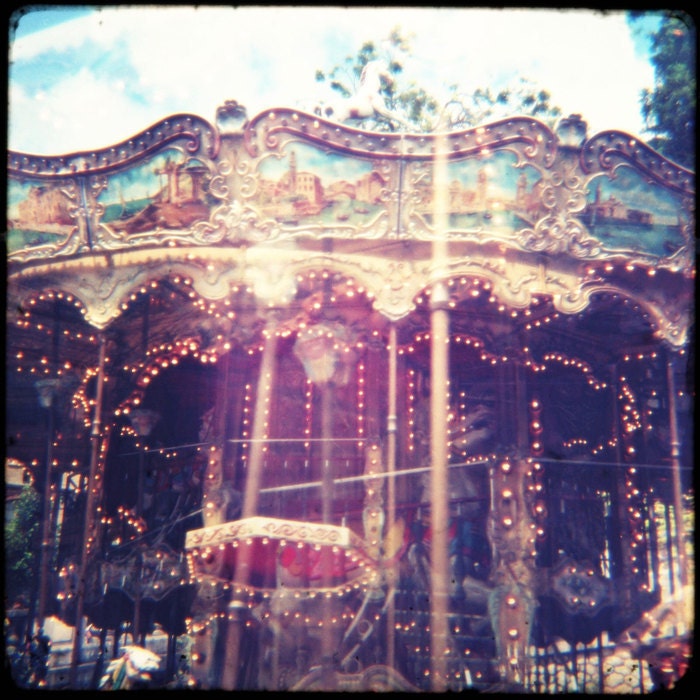 Carnival Photo Print "Haunted Carousel" Fine Art Photograph - Surreal Circus Whimsical Art Print