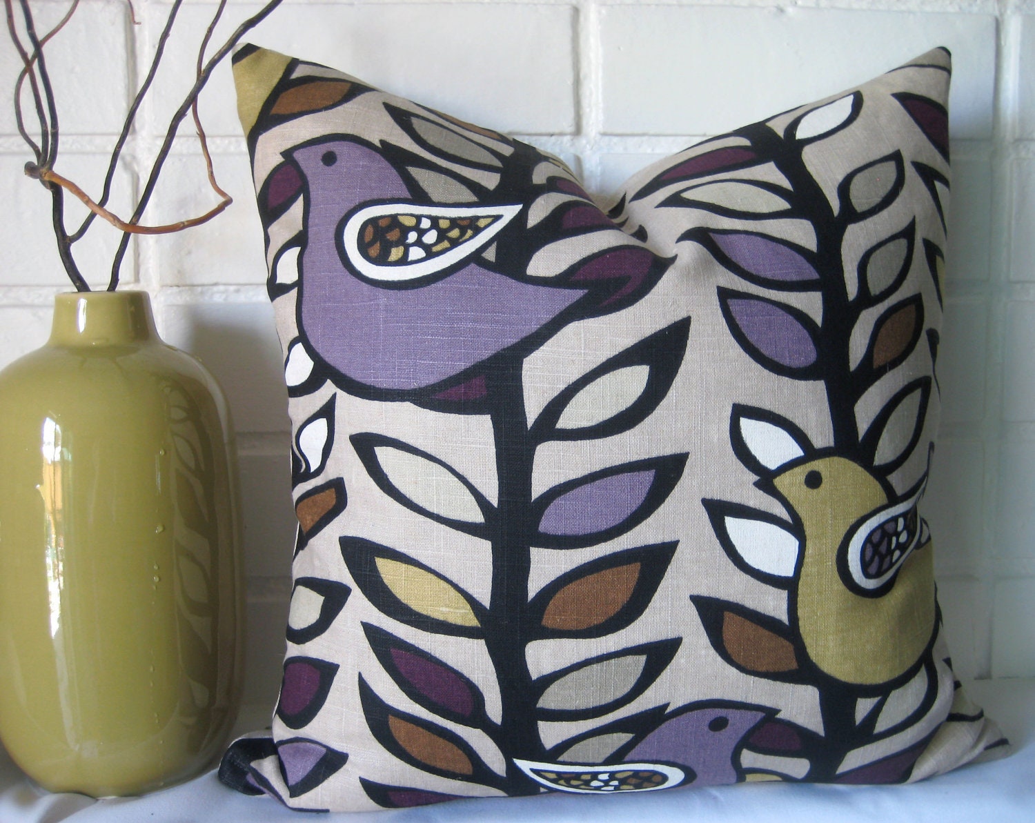 Birds one 20 inch accent pillow toss pillow