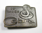 Vintage Solid Brass Belt Buckle, Lewis Buckles, 1970's, Cobra, CB Radio, Men's Accessories, Gifts Ideas for Him, Masculine Gifts