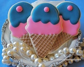 Ice Cream Cone Decorated Sugar Cookies (12)