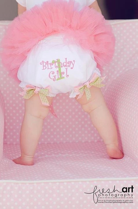 Birthday Girl Double Boutique Bow Design Your Own Bloomers Diaper Cover