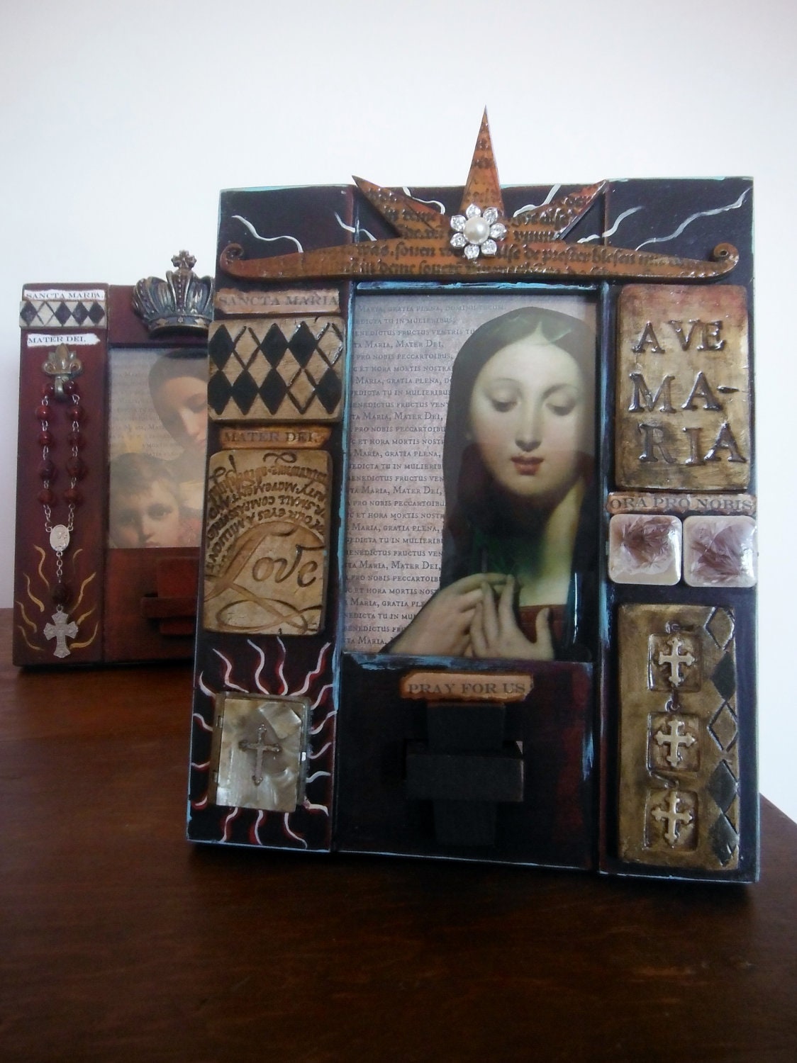 Holy Mary Rosary Shrine-Prayer Altar Reliquary