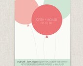 Balloon - modern and fun wedding invitation with balloons