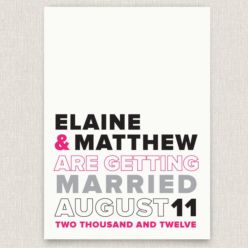 Joyful - Clean and modern typographic wedding invitation