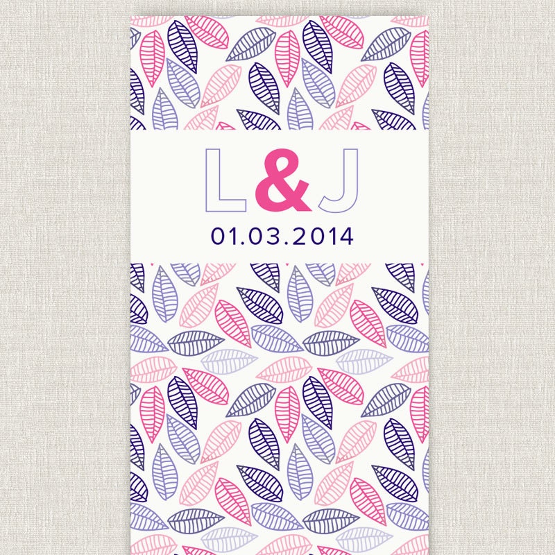 Leaves - Modern wedding invitation with leaf design