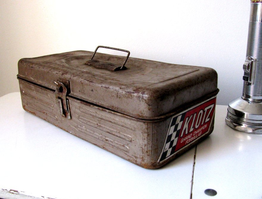 Industrial 1960s All Metal Tool Box