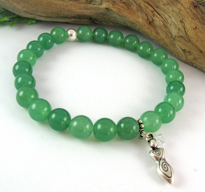 Earth Mama Breastfeeding Reminder Bracelet - Green Aventurine Nursing Bracelet - Mother Mala Collection
