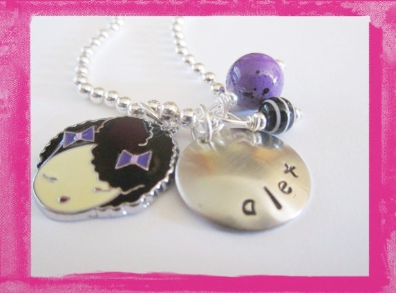 Hand Stamped Personalized Charm Necklace for Children - HARAJUKI