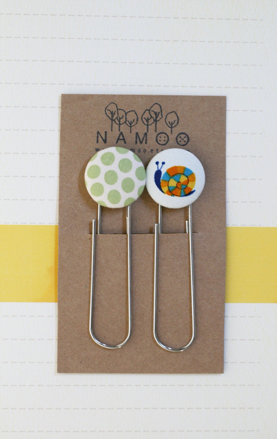 Fabric Button Bookmarks set