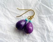 Jade purple stone fashion trendy earrings