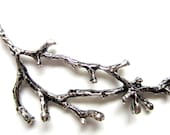 4 Jewelry connectors tree branch charms antique silver 60mm 26mm necklace pendant - GatheringSplendor