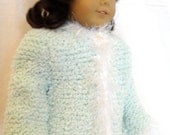 American Girl Doll Jacket Mint White Fur