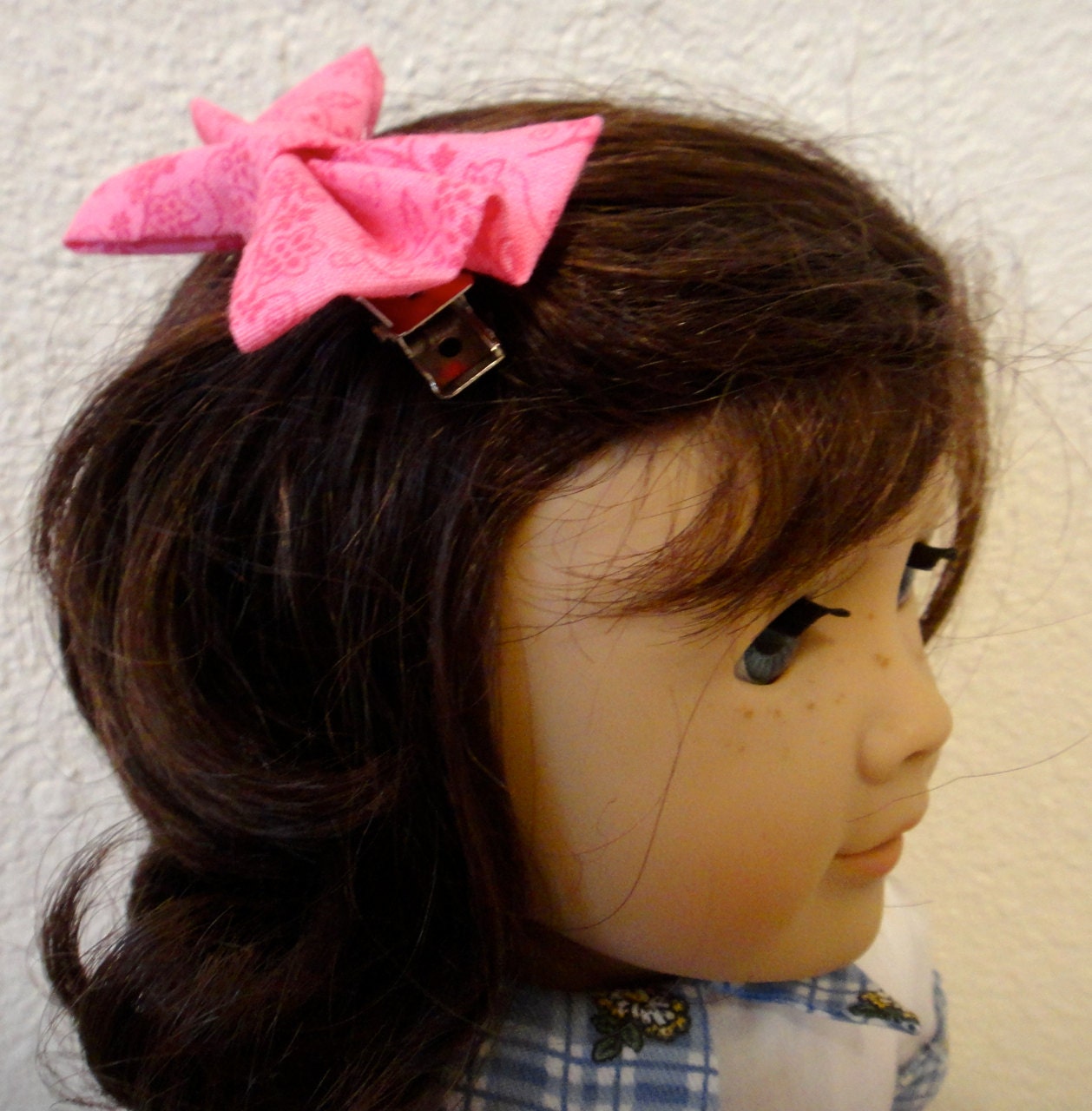 American Girl Doll Hair Bow Accessories Pink Floral