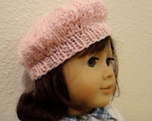 Doll Beret Hat Knit Pink American Girl Doll