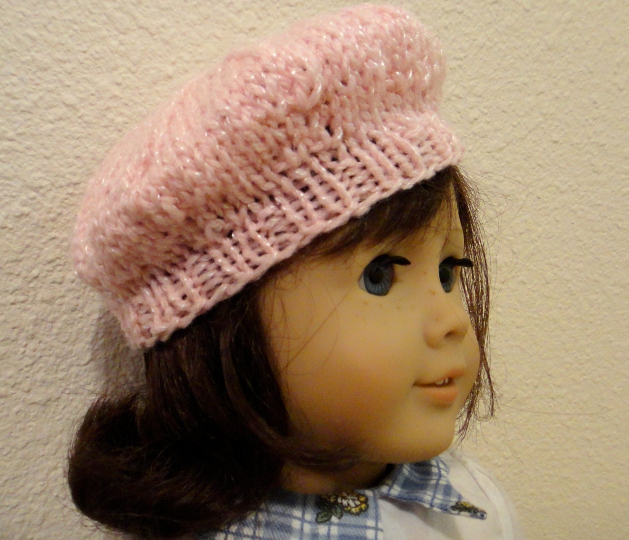 Doll Beret Hat Knit Pink American Girl Doll