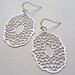 Silver Honeycomb oval modern dangly earrings