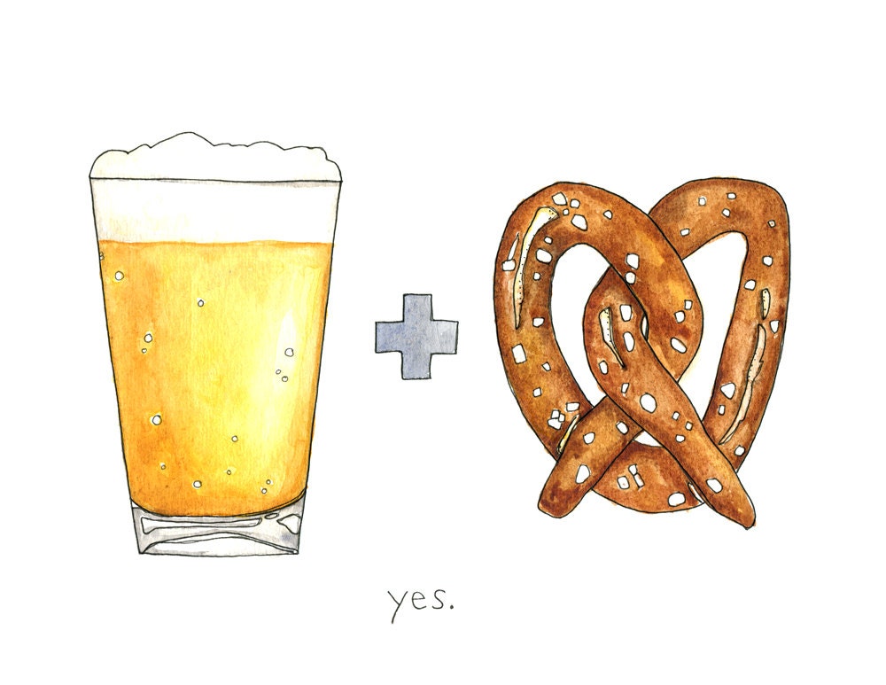 Beer and Pretzel Print