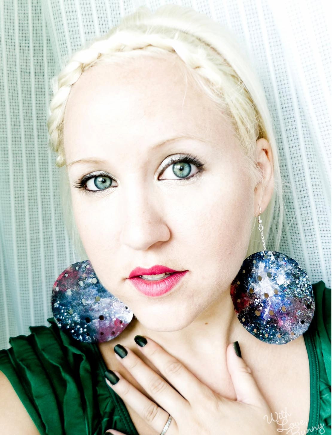 Galaxy Earrings - SPACE - Hand Painted - OOAK