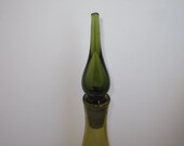 Vintage BLENKO GLASS Flame Stopper Decanter in Chartreuse 920-M