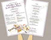 DIY Custom Wedding Program Fan - Art Deco Orchid Customized Printable PDF