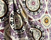 Double width Curtain drapery panels, blackout lined Waverly Solar flair, Onyx Lilac 100W x 120L inches,