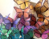 BUY 95 get 14 FREE edible butterflies - rainbow monarch butterflies - edible decoration - assorted edible butterflies by Uniqdots on Etsy