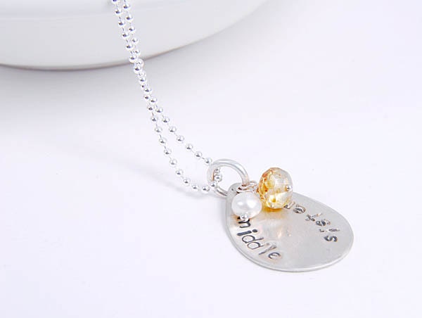 Personalized Charm Necklace, Sister Jewelry,  Sterling Silver Birthstone Jewelry, Mother necklace, sister jewelry