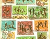 Inspirational Art, You Must Do the Thing, Eleanor Roosevelt, 8 x 10 Fine Art Print, Mixed Media Collage
