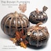 The Raven Pumpkin 122, black decoupage pumpkin, Halloween, Fall decor, noir, macabre, goth