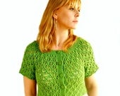 green silk shrug