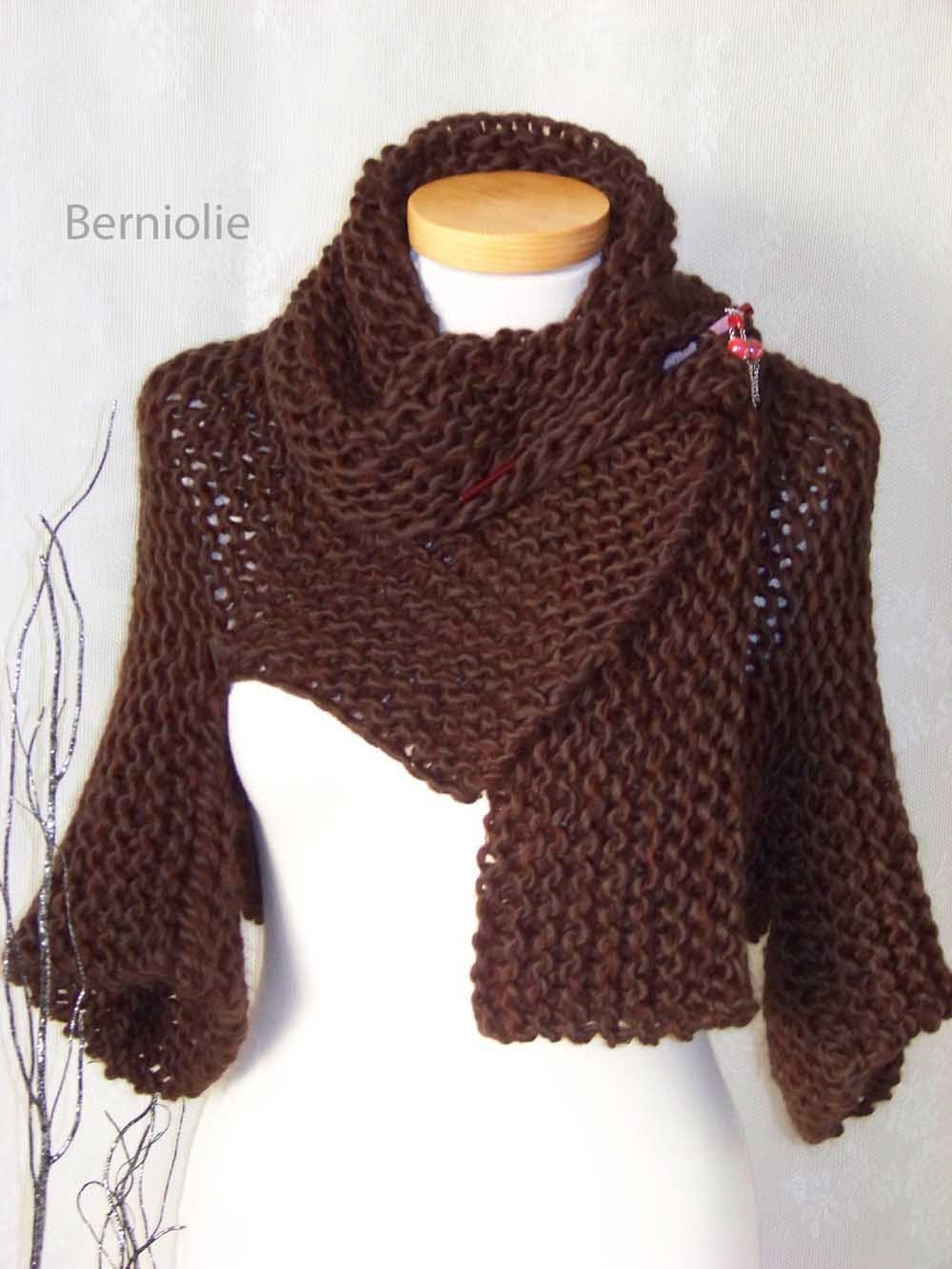 INSTANT DOWNLOAD, CHOCOLATE, Knitting shrug pattern pdf