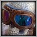 Steampunk Goggles Glasses lenses loops cyber Aviator Club ---RARE-----Time Travel Crazy Scientist's Oculo-Vision Tool---biker motorcycle