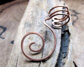 Swirl Ear Cuff - Cartilage Cuff - No piercing required - Copper Hoop Spiral Earring - Artisan Jewelry