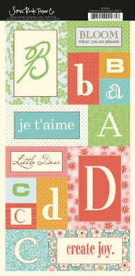 Sale Scenic Route Charlotte Monogram Cardstock Stickers ABCD SRS435 Retail 2.49 - Embellishments for cards, scrapbooks, packages, collage