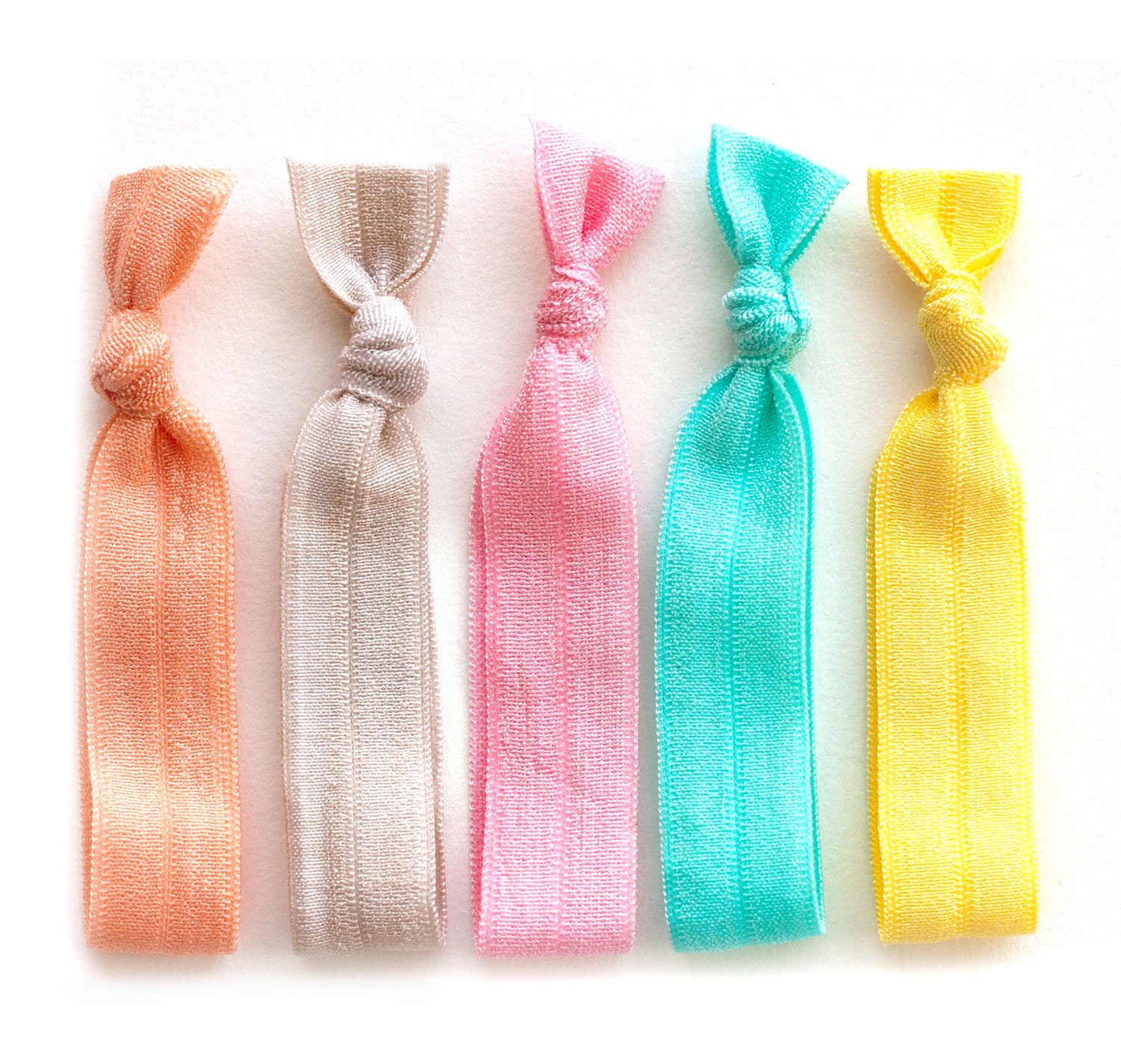 The Soft Package - 5 Elastic Solid Color Hair Ties that Double as Bracelets by Mane Message on Etsy