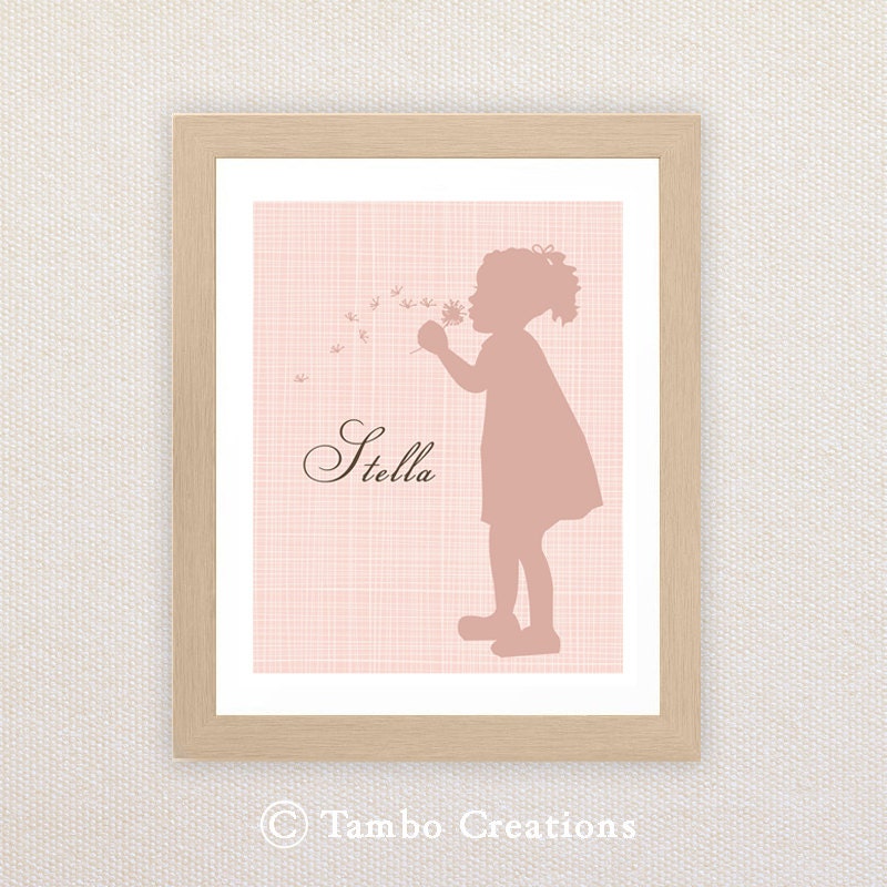 Printable Personalized Nursery Wall Art. Child Silhouette. Boy or Girl. Il_170x135