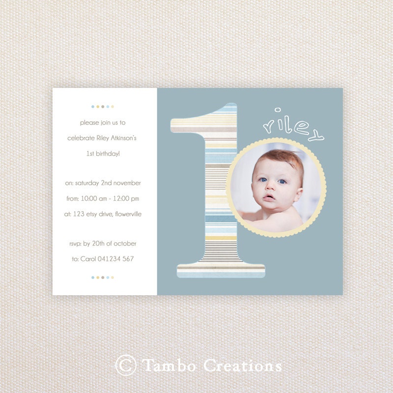 Photo Birthday Invitations. Boys 1st birthday. I Customize, You Print. Il_170x135