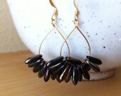 Chocolate Glam (handmade glass beaded hoop earrings)