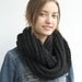 Free Shipping Infinity Loop Scarf Black For Her for women  and Gift under 60 Mothers Day Gift