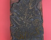 Bouquet of flowers, LETTERPRESS, nylon on wood