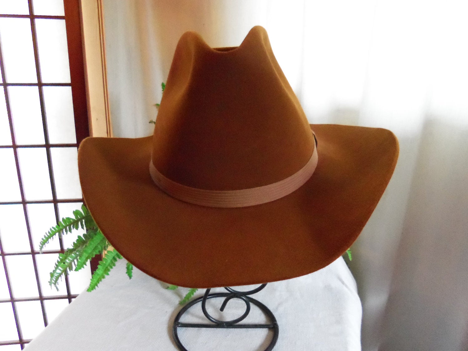 Vintage Resistol  self-conforming XXX Beaver felt cowboy western hat Size 7 1/4 High Sierra Whiskey Color