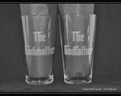 Pair of Etched Godmother and Godfather Hiball Tumblers perfect for Baptism Godparents gift - by Jackglass on Etsy